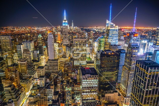 トップ・オブ・ザ・ロック（ロックフェラーセンター展望台）から見えるダウンタウンの夜景