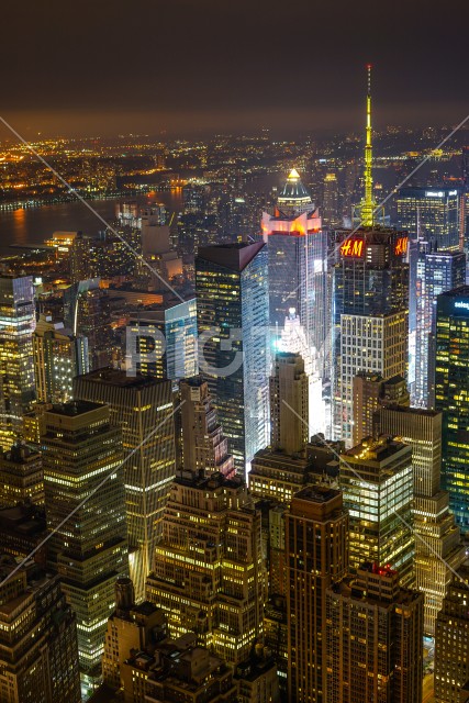 エンパイヤステートビルから見えるニューヨークの夜景