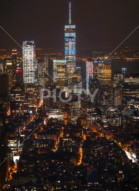 エンパイヤステートビルから見えるニューヨークの夜景