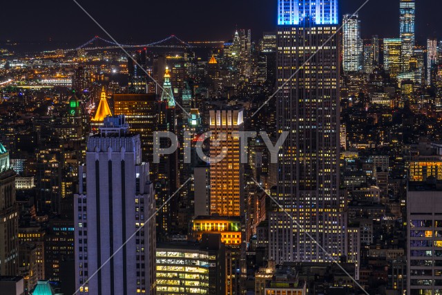 トップ・オブ・ザ・ロック（ロックフェラーセンター展望台）から見えるダウンタウンの夜景
