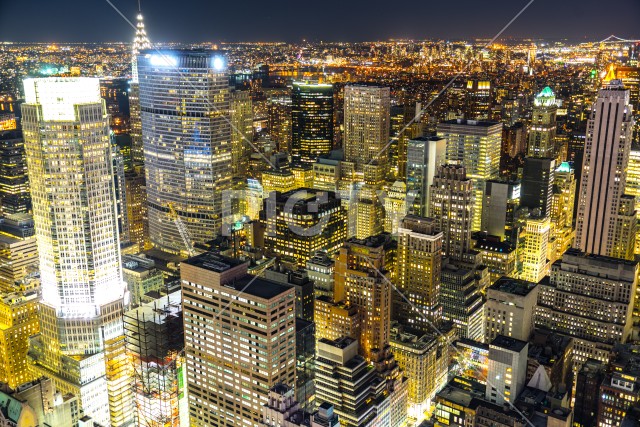 トップ・オブ・ザ・ロック（ロックフェラーセンター展望台）から見えるダウンタウンの夜景