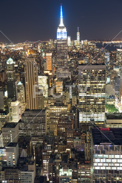 トップ・オブ・ザ・ロック（ロックフェラーセンター展望台）から見えるダウンタウンの夜景