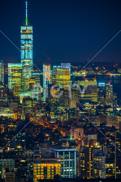 トップ・オブ・ザ・ロック（ロックフェラーセンター展望台）から見えるダウンタウンの夜景