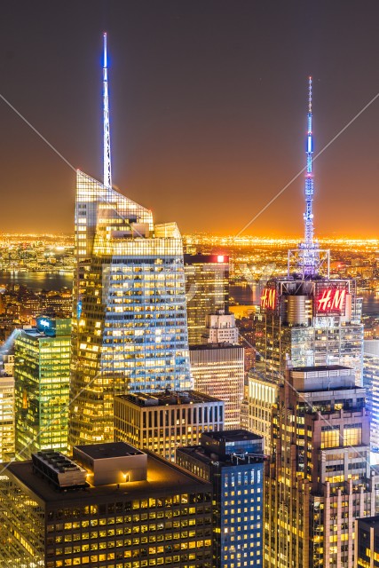トップ・オブ・ザ・ロック（ロックフェラーセンター展望台）から見えるダウンタウンの夜景
