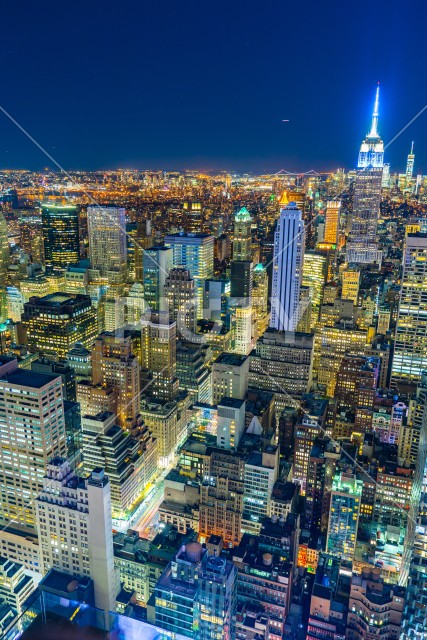 トップ・オブ・ザ・ロック（ロックフェラーセンター展望台）から見えるダウンタウンの夜景