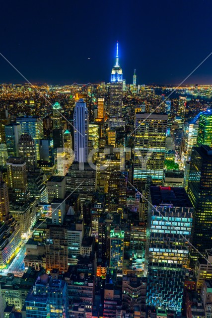 トップ・オブ・ザ・ロック（ロックフェラーセンター展望台）から見えるダウンタウンの夜景