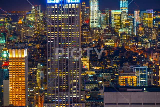トップ・オブ・ザ・ロック（ロックフェラーセンター展望台）から見えるダウンタウンの夜景