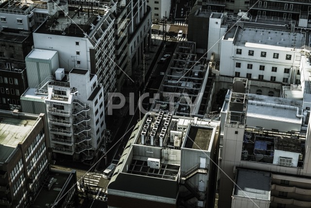 ビルの屋上の室外機