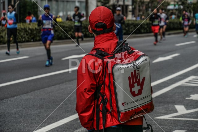 マラソンの救急隊