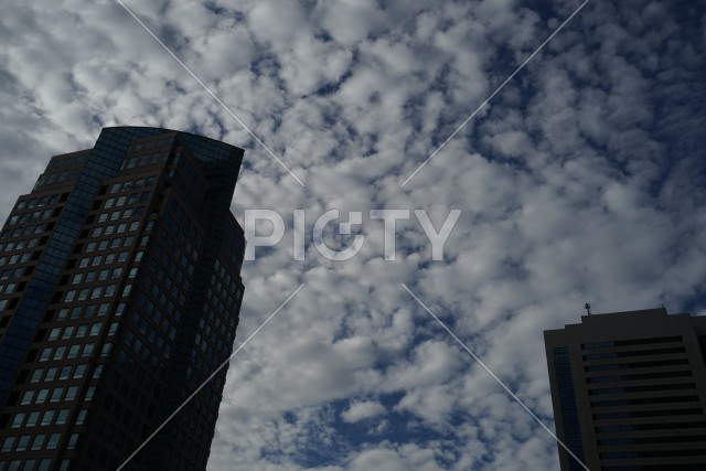 みなとみらいの街並みと空