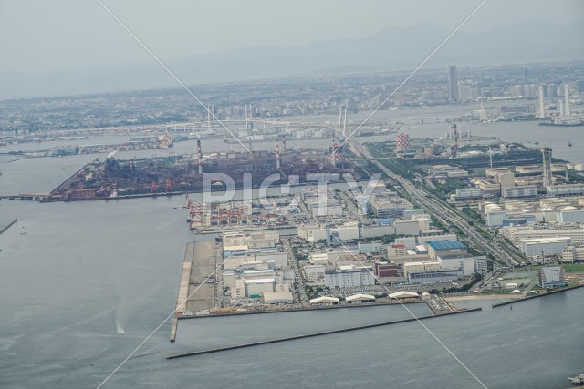 飛行機からの景色（川崎・横浜）