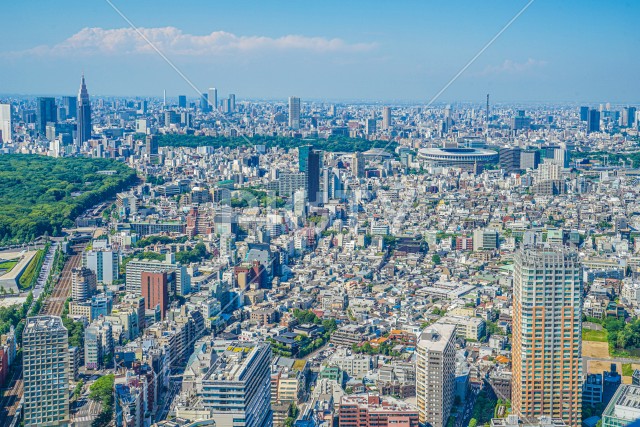 新国立競技場と東京の街並み