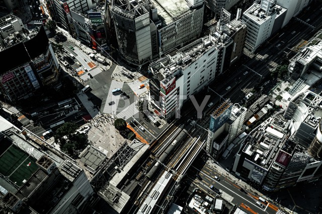 渋谷スクランブル交差点（渋谷スカイから撮影）