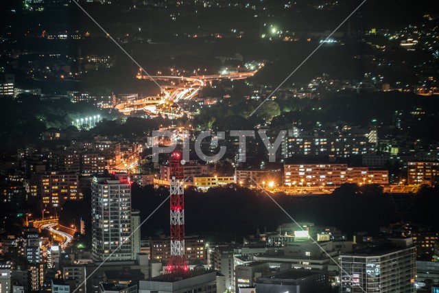 横浜ランドマークタワーから見える夜景