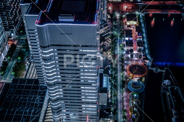 横浜ランドマークタワーから見える夜景