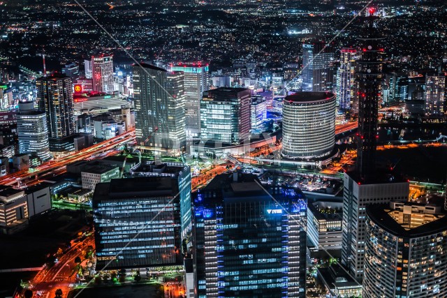 横浜ランドマークタワーから見える夜景