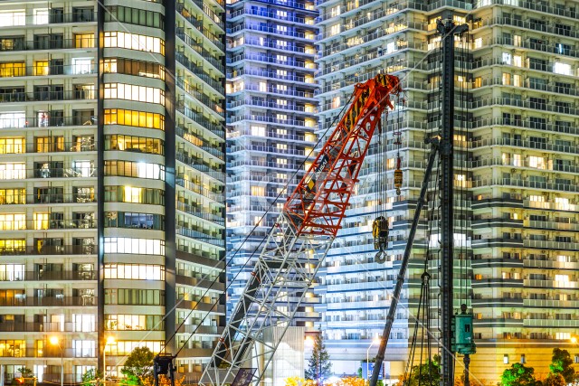 横浜・みなとみらいの工事現場