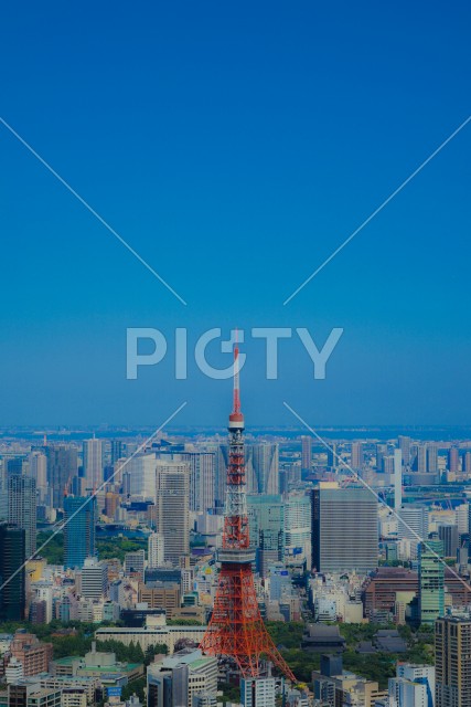 東京タワーと都市風景