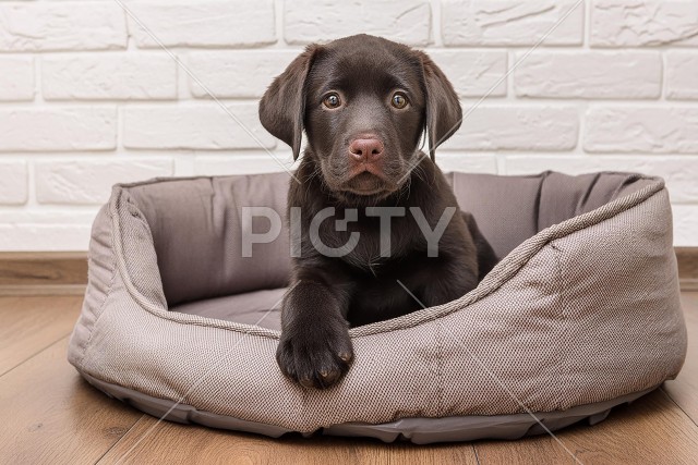 黒いラブラドールレトリバーの子犬