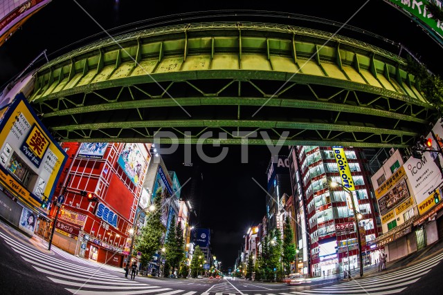 秋葉原の街並み（夜）