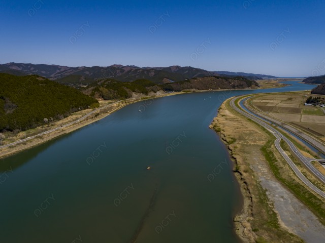 石巻市北上川空撮7