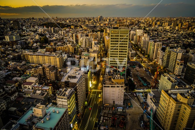 文京シビックセンターからの夕景（池袋方面）