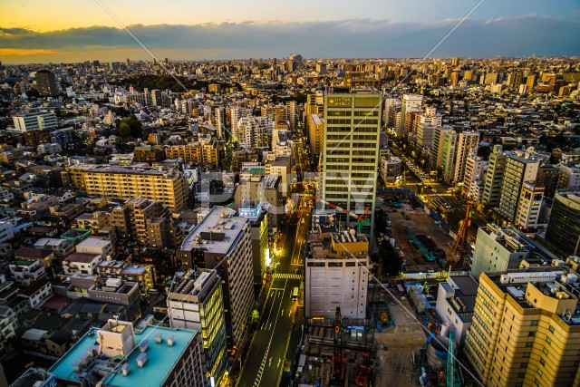 文京シビックセンターからの夕景（池袋方面）