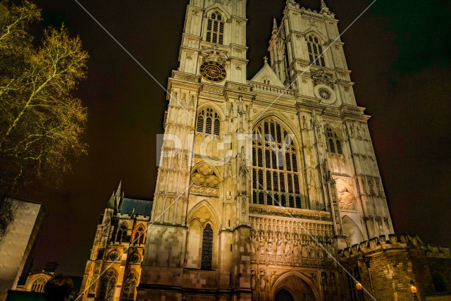 ウェストミンスター寺院の夜景（イギリス・ロンドン）