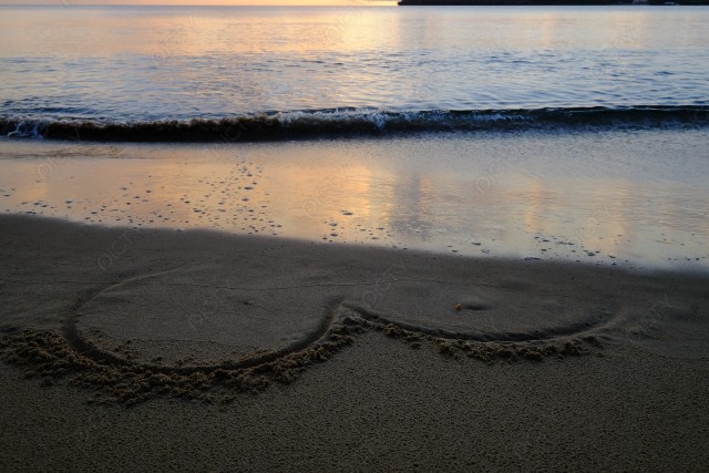 砂浜と絵文字
