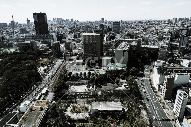 文京シビックセンター展望ラウンジから見える東京の街並み