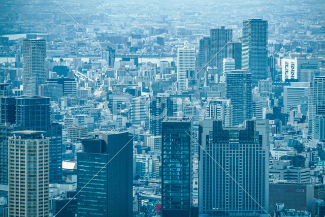 あべのハルカスからの大阪の街並み