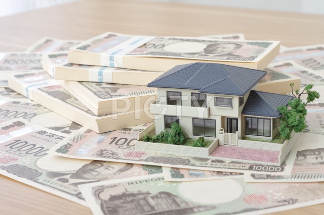 一戸建ての住宅とお金に関するイメージ