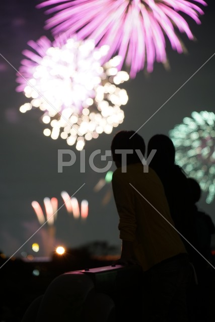 たまがわ花火大会の花火（2018年）
