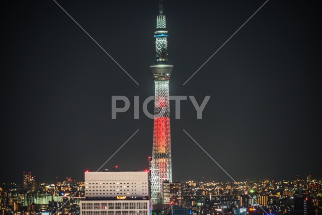 文京シビックセンターから見えるスカイツリー