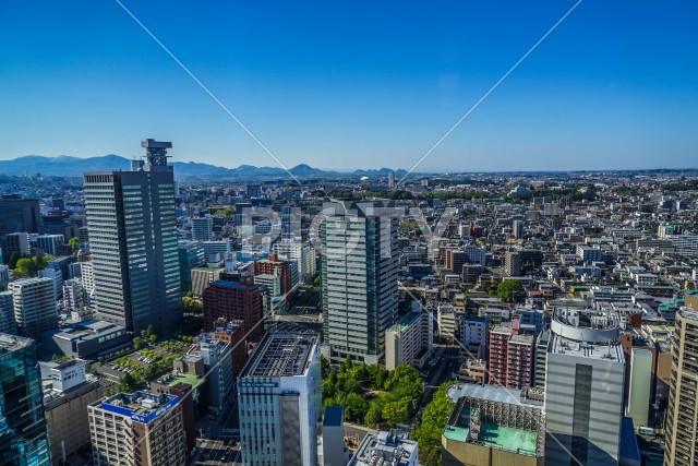 晴天の仙台市内の街並み