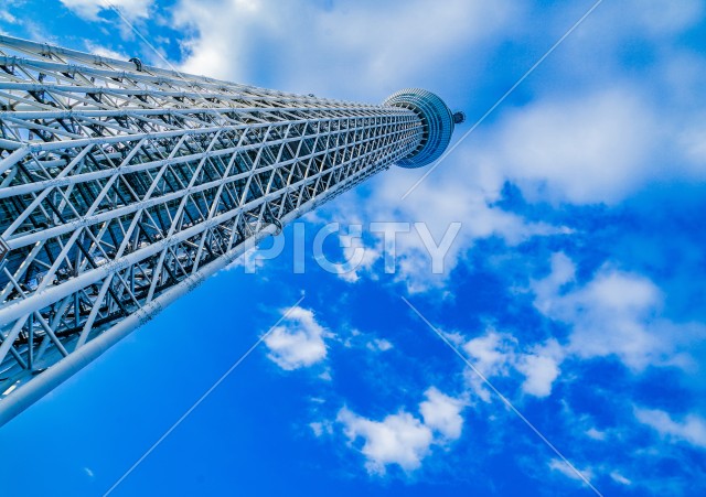 東京スカイツリーと晴天の空