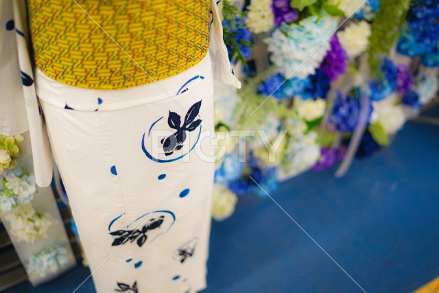 浴衣と紫陽花