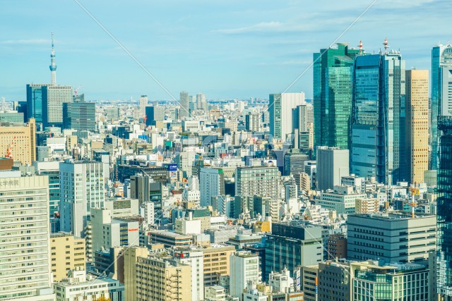 東京タワー展望台から見える東京の街並み