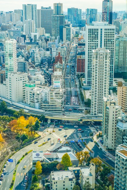 東京タワー展望台から見える東京の街並み