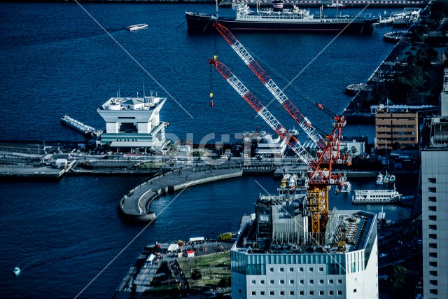 横浜ランドマークタワーから見える街並み