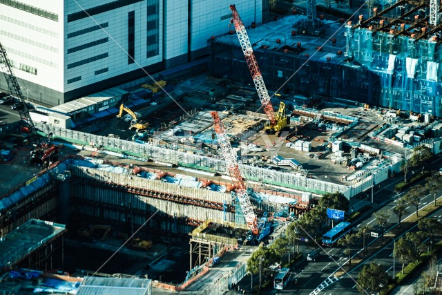 横浜みなとみらいの建設現場