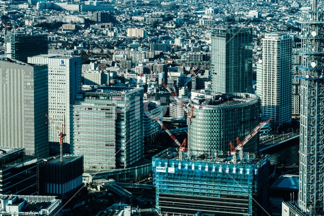横浜ランドマークタワーから見える街並み