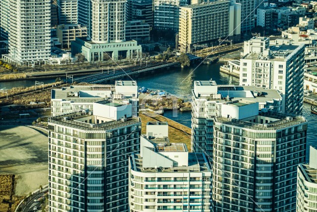 横浜ランドマークタワーから見える街並み
