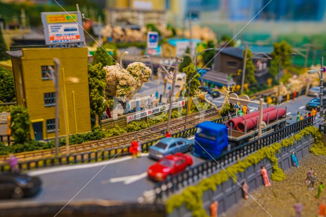 鎌倉の街のジオラマ