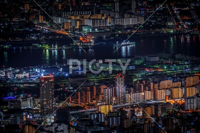 掬星台から神戸の夜景