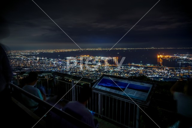 掬星台から神戸の夜景