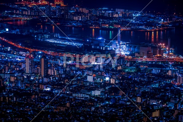 掬星台から神戸の夜景