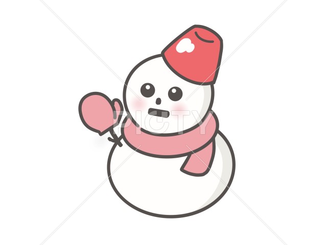 マフラーをした雪だるま