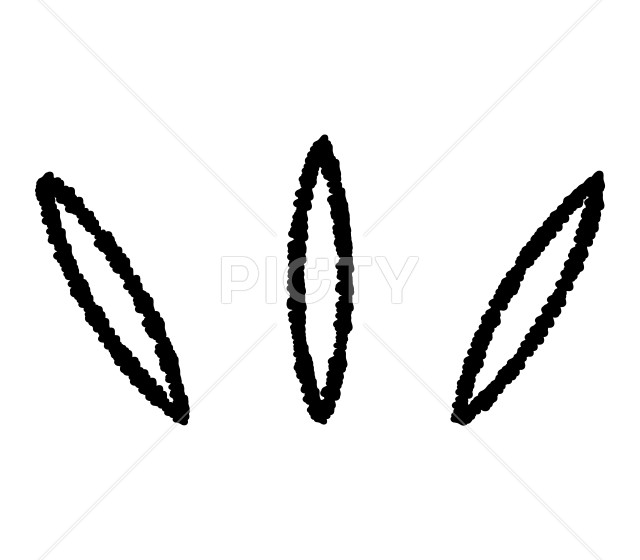 注目したり気付いた時の感情を表す手描き風3本線のアイコン
