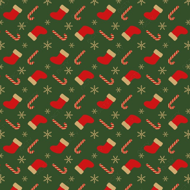 クリスマスシームレスパターン_靴下
